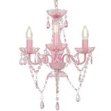 The Living Store Lestenec s kroglicami roza okrogel 3 x E14 - Lestenec, (21383416) Cene