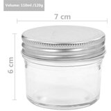 vidaXL Stekleni kozarci s srebrnimi pokrovi 24 kosov 110 ml | Shoptok.si