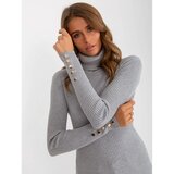 Fashion Hunters Gray ribbed turtleneck sweater Cene'.'