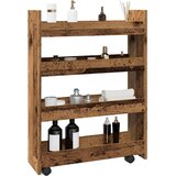  Uska kolica za pohranu s 4 razine boja drva konstruiranoo drvo | shoptok.hr