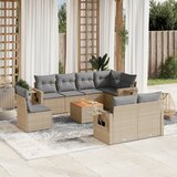  9-dijelni set vrtnih sofa s jastucima bež od poliratana | shoptok.hr