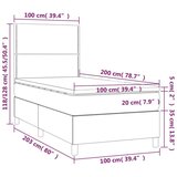  Box spring s madracem LED tamnosmeđi 100x200 cm tkanina | shoptok.hr