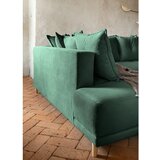 Miuform Zelena sklopiva kutna garnitura od samta (s lijevim kutom/u obliku slova "U") Lazy Lukka – | shoptok.hr