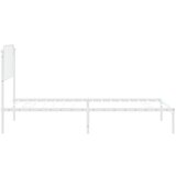 Metalni Kovinski posteljni okvir z vzglavjem bel 100x190 cm | Shoptok.si