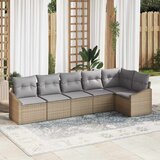  Sjedeća garnitura za vrt 6 kom. Bež i svijetlo siva poliratan 288,5 x 123,5 x 85 cm | shoptok.hr