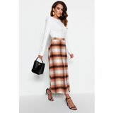 Trendyol Orange Plaid Winter Skirt | shoptok.hr