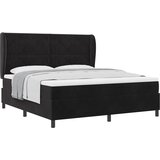  Krevet s opruga kutije s uzglavljem Crna 200 x 180 cm Baršun | shoptok.hr