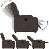  Naslanjač s funkcijo vstajanja temno rjavo blago, (20926802) | Shoptok.si
