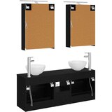  Set ormarića za kupaonicu 5 pcs Crni hrast 50 x 14,5 x 70 cm | shoptok.hr