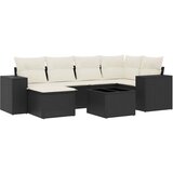 Maison Chic Seti vrtnega pohištva - Vrtna garnitura - Vrtni pohištvo set 7-delna z blazinami črn poli ratan, (21803540) | Shoptok.si
