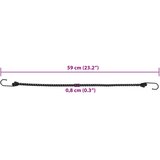  Užad za bungee s reflektirajućim prugama i kukama 50 kom 59 cm | shoptok.hr