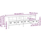 vidaXL TV omarica bela 135x39x43,5 cm hladno valjano jeklo | Shoptok.si