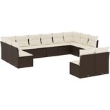  12-dijelni set vrtnih sofa od poliratana s jastucima smeđi | shoptok.hr