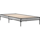 vidaXL Posteljni okvir siva sonoma 100x200 cm inž. les in kovina, (21128719) Cene