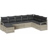 vidaXL Kavčna garnitura z blazino 7 pcs Svetlo siva poli ratan, (5000155565) | Shoptok.si