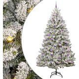 vidaXL Umestno božično drevo Zelena in Bela 270 cm PVC in kovina | Shoptok.si