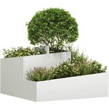  Vrtna saksija Bijelo 80 x 80 x 50 cm Čelična vrata | shoptok.hr