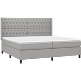  Krevet s oprugama i madracem svjetlosivi 200 x 200cm od tkanine | shoptok.hr