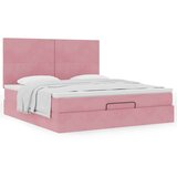  Otomanski posteljni okvir z vzmetnicami roza 160x200cm žamet, (22054201) | Shoptok.si