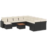  12-dijelni set vrtnih sofa od poliratana s jastucima crni | shoptok.hr