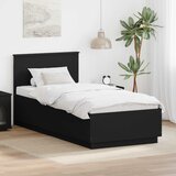  Krevetna konstrukcija Crna 100 x 200 cm Konstruirano drvo Slike