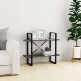 vidaXL Knjižna omara 2-nadstropna siva 80x30x70 cm trdna borovina Cene