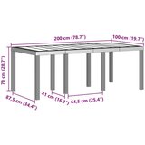 Vanjski Vrtna miza Svetlo siva 200x100x73 cm Poli ratan, (22008705) | Shoptok.si
