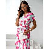 Resti Women's midi dress with short sleeves, wrap neckline in spring flowers | Shoptok.si