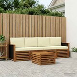  Set vanjskih sofa 5 pcs Prirodna i krem Čvrsto drvo akacije | shoptok.hr