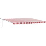  Skrovita tenda Crvena i bijela 450 × 300 cm Poliester i metal | shoptok.hr