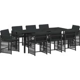  Vrtni set za objed 9 kom. Crna poliratan | shoptok.hr