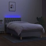  Box spring postelja z vzmetnico LED sv. siva 100x200 cm blago, (20725281) | Shoptok.si