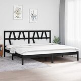 Maison Chic Posteljni okvir - Dvoposteljna postelja - Zakonska postelja črn iz trdne borovine 200x200 cm-J4893, (21770642) | Shoptok.si
