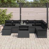  Sjedeća garnitura za vrt 9 kom. Crna poliratan 100 x 55 x 73 cm | shoptok.hr