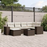 Maison Chic Seti vrtnega pohištva - Vrtna garnitura - Vrtni pohištvo set 7-delna z blazinami rjav poli ratan, (21802403) | Shoptok.si