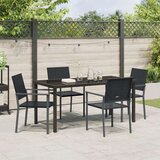  Set 3 Črna PE ratan, prašno lakirano jeklo 54x62.5x89 cm Trajno, (22087655) | Shoptok.si