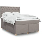 vidaXL Box spring postelja z vzmetnico taupe 160x200 cm blago Cene