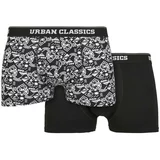 Urban Classics Organic Boxer Shorts 2-Pack Detail Aop+black