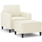 vidaXL Fotelja s tabureom krem 60 cm baršunasta | shoptok.hr