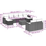  10-dijelni set vrtnih sofa s jastucima bež od poliratana | shoptok.hr