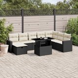 vidaXL 9-dijelni set vrtnih sofa s jastucima crni od poliratana | shoptok.hr