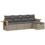 Maison Chic Seti vrtnega pohištva - Vrtna garnitura - Vrtni pohištvo set 5-delna z blazinami siv poli ratan, (21814174) | Shoptok.si