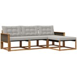  Set vanjskih sofa s jastukom 4 pcs Prirodna i svjetlosiva | Eponuda.ba