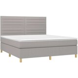  Krevet box spring s madracem svjetlosiva 160x200 cm tkanina | shoptok.hr