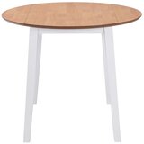Maison Chic Zložljiva Jedilna miza - Kuhinjska miza - Jedilni stol okrogla MDF bele barve, (21715218) | Shoptok.si