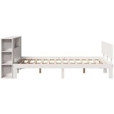 vidaXL Knjižna postelja brez ležišča bela 140x190 cm trdna borovina | Shoptok.si