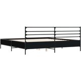  Posteljni okvir črn 180x200 cm inženirski les in kovina, (21166025) | Shoptok.si