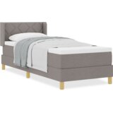  Postelja z vzmetnico z vzmetnico Taupe 80 x 200 cm blago, (5000126497) | Shoptok.si