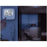 Digitalni osvijetljeni lcd termometar higrometar budilica bijela | shoptok.hr