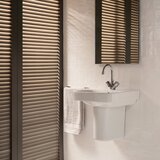 Roca A325996000 Optica 50 x 42 cm stenski keramični umivalnik z odprtino za armaturo | Shoptok.si